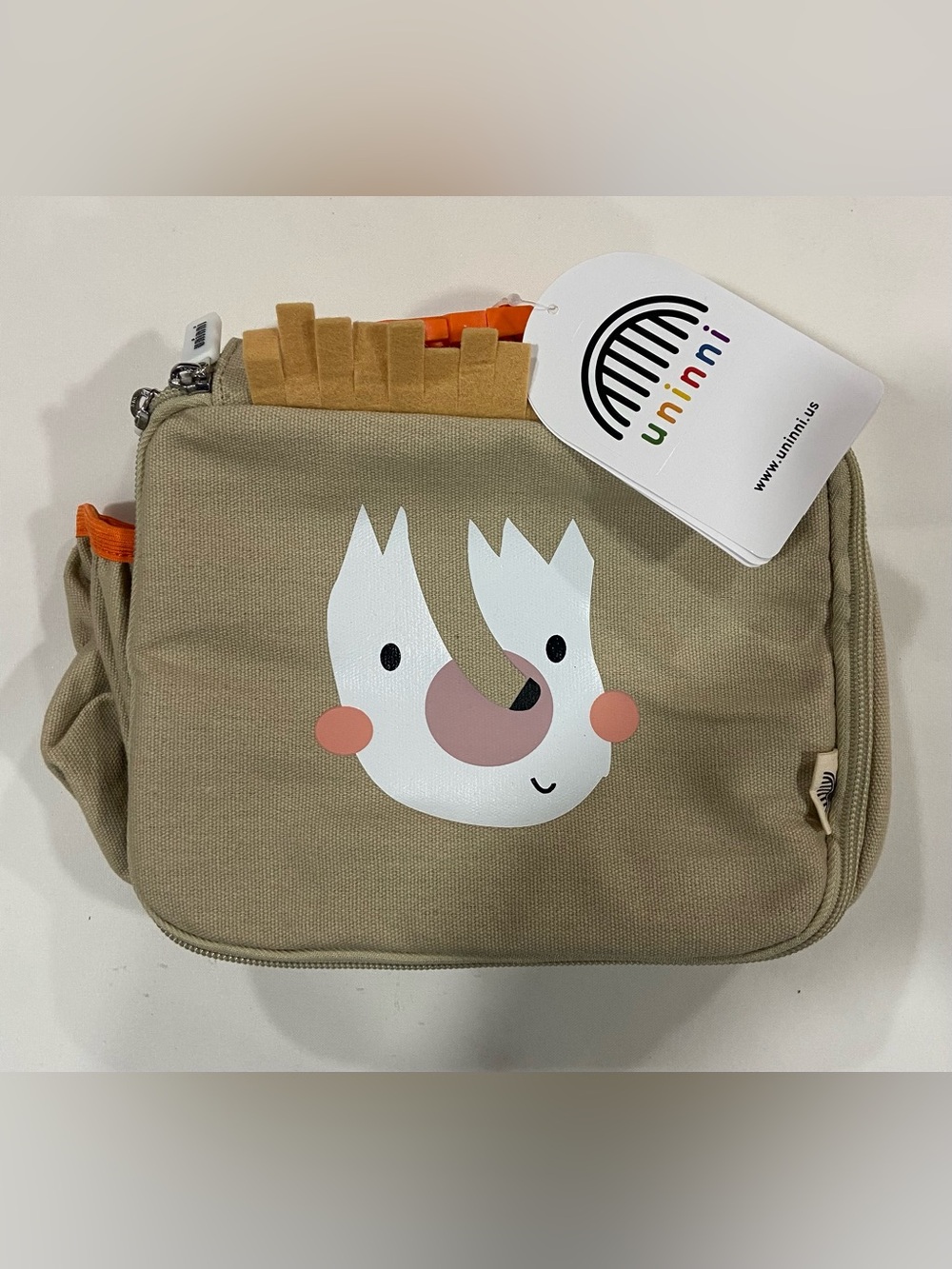 uninni Insulated Tan Lunch Bag Hedgehog - Toddler / Kid